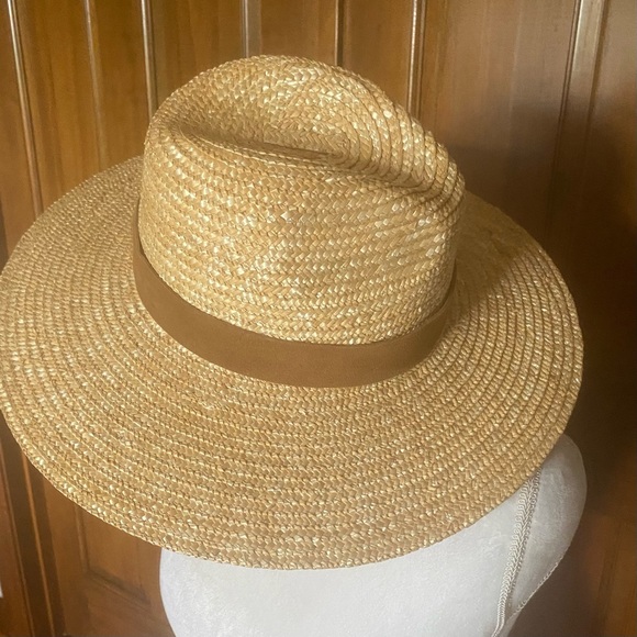GIGI PIP Accessories - GIGI PIP Tan and Beige Wide-Brimmed Straw Hat